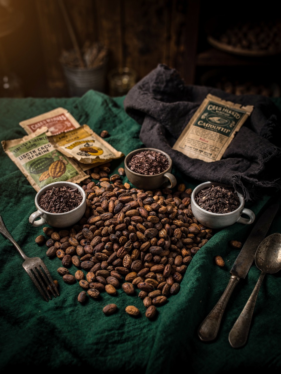 Artisan Cocoa and Chocolate Ingredients Display