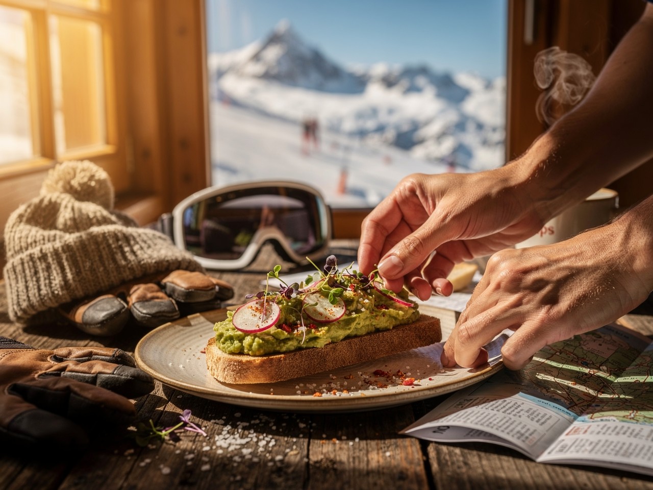 Avocado Toast with a Scenic Mountain View