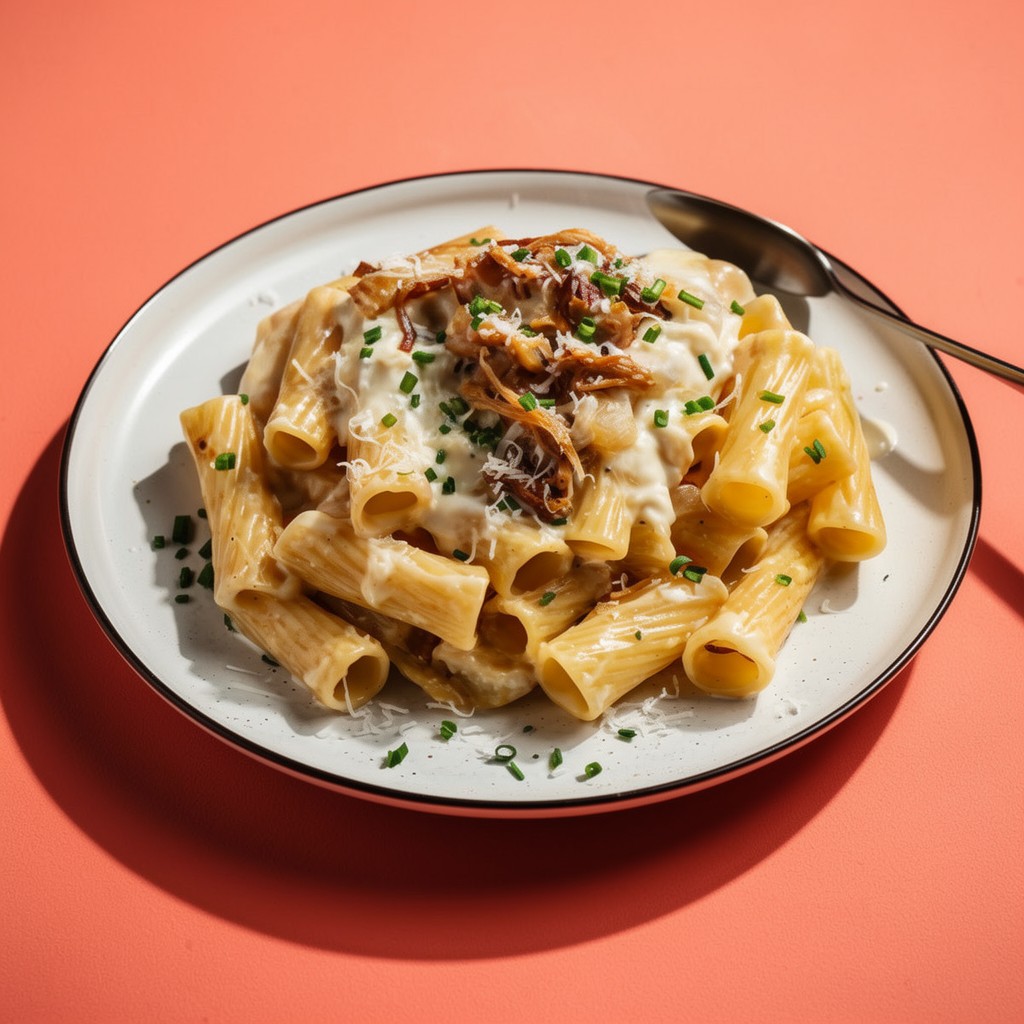 Rigatoni Cremoso com Coberturas Saborosas