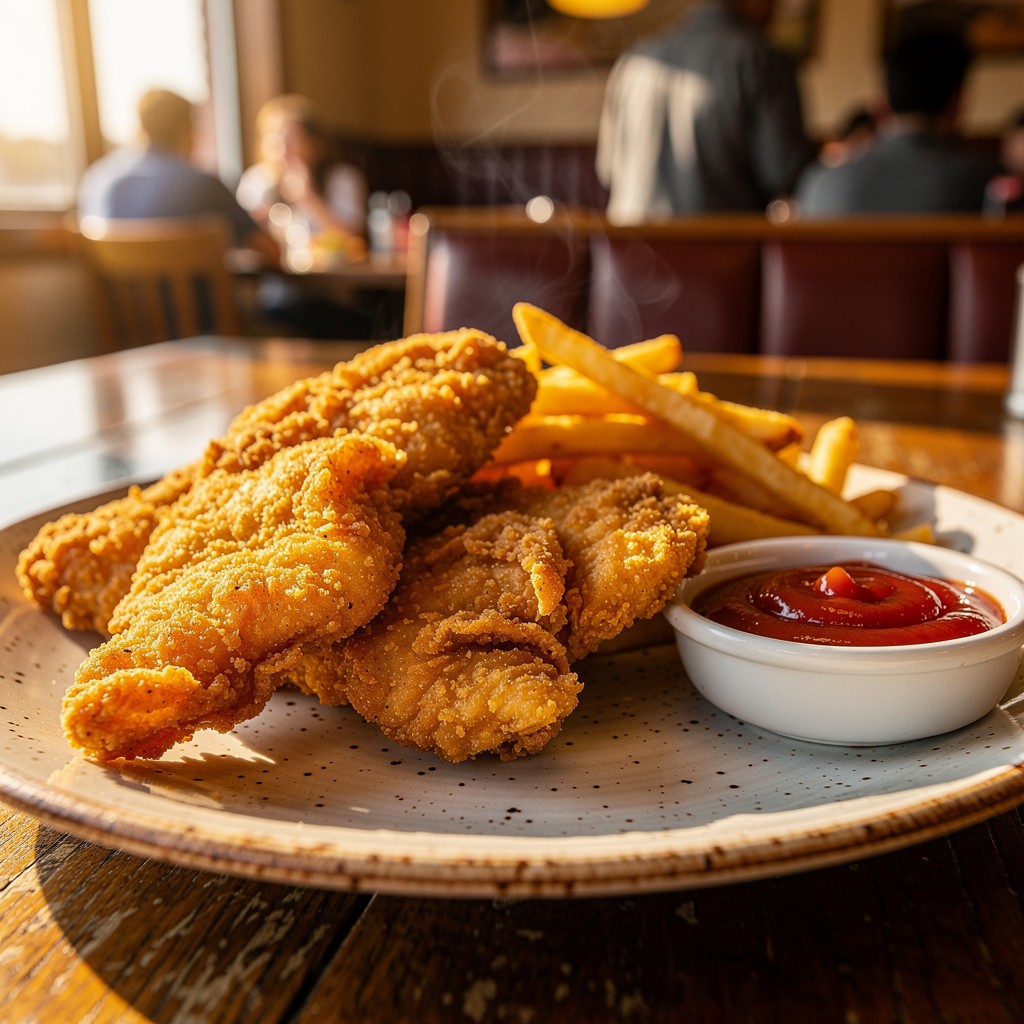 Crispy Fried Chicken with French Fries