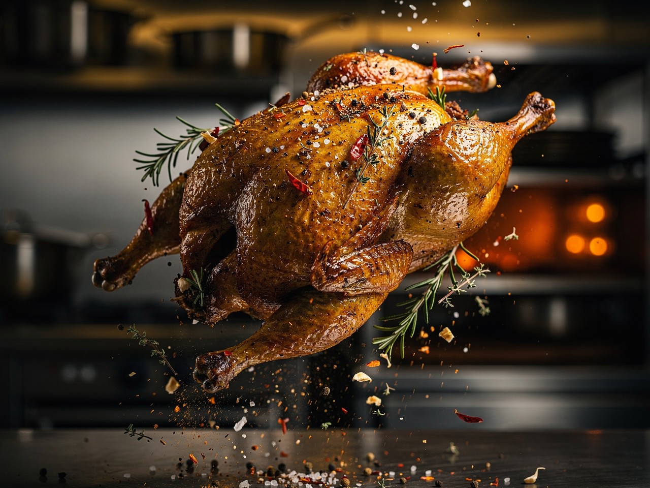 Crispy Roasted Chicken with Herbs and Spices