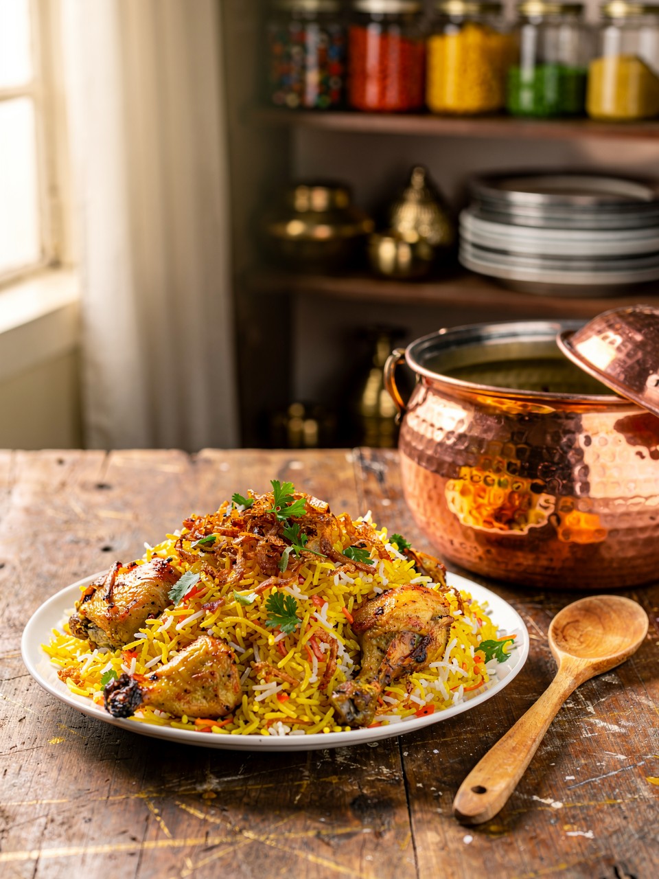 Delicioso Biryani de Frango com Especiarias Aromáticas