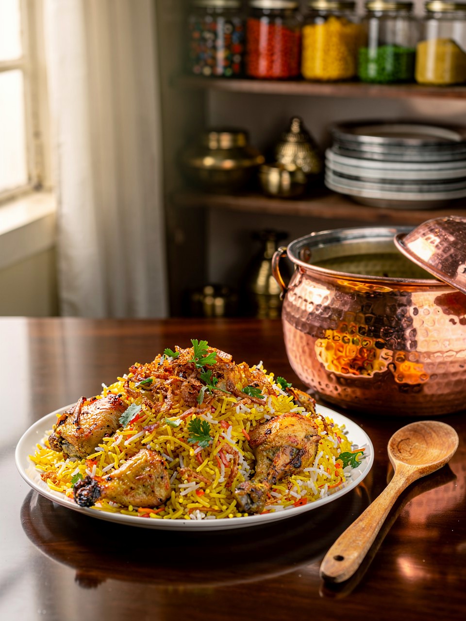 Delicioso Biryani de Pollo con Especias Aromáticas
