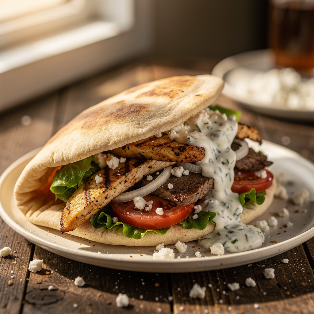 Delicioso Sándwich de Pita con Pollo a la Parrilla
