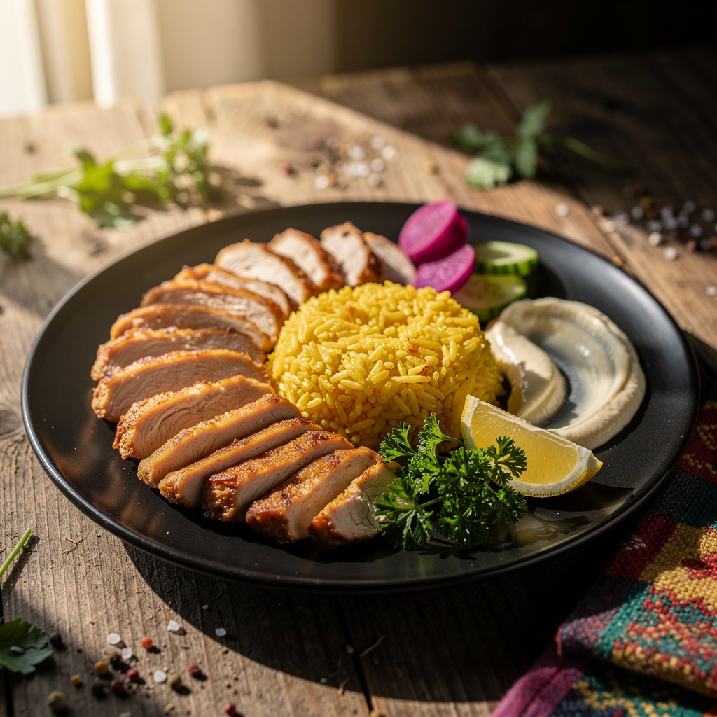 Delicioso Pollo a la Parrilla con Arroz Amarillo