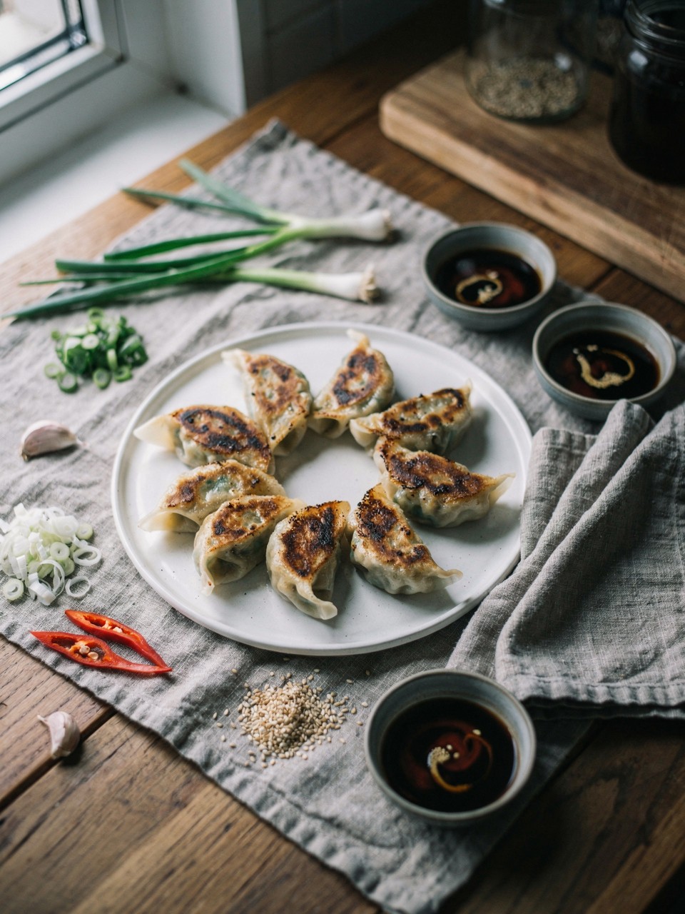 Deliciosos Dumplings Caseros con Salsa para Mojar