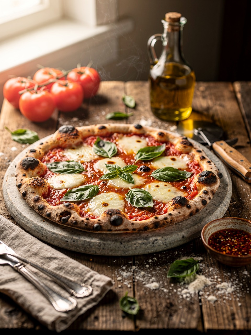 Delicious Margherita Pizza with Fresh Basil