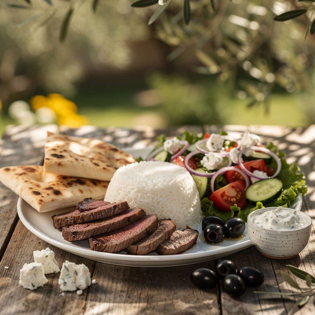Delicious Mediterranean Grilled Steak Plate