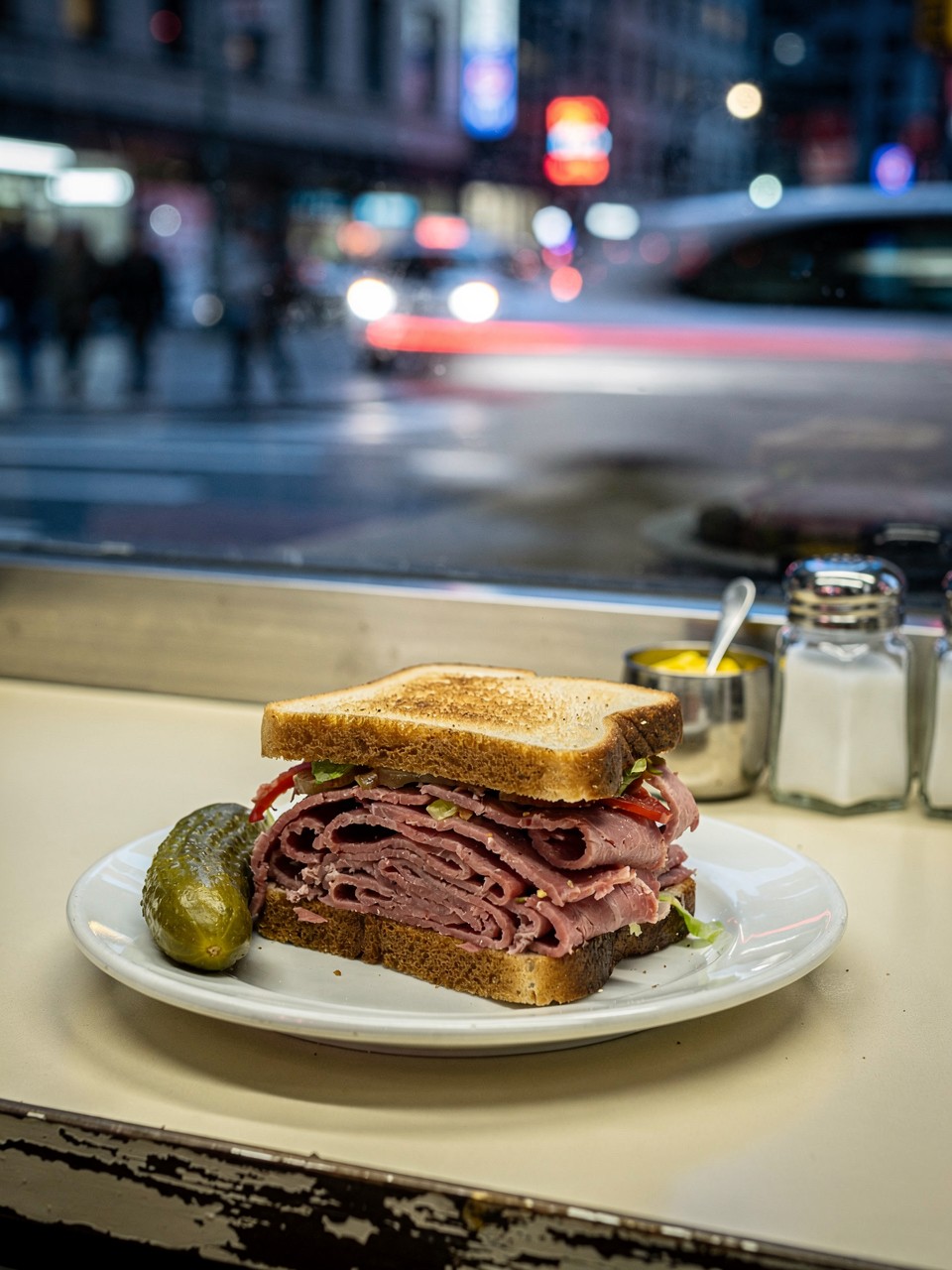 Delicioso Sanduíche de Pastrami com Picles