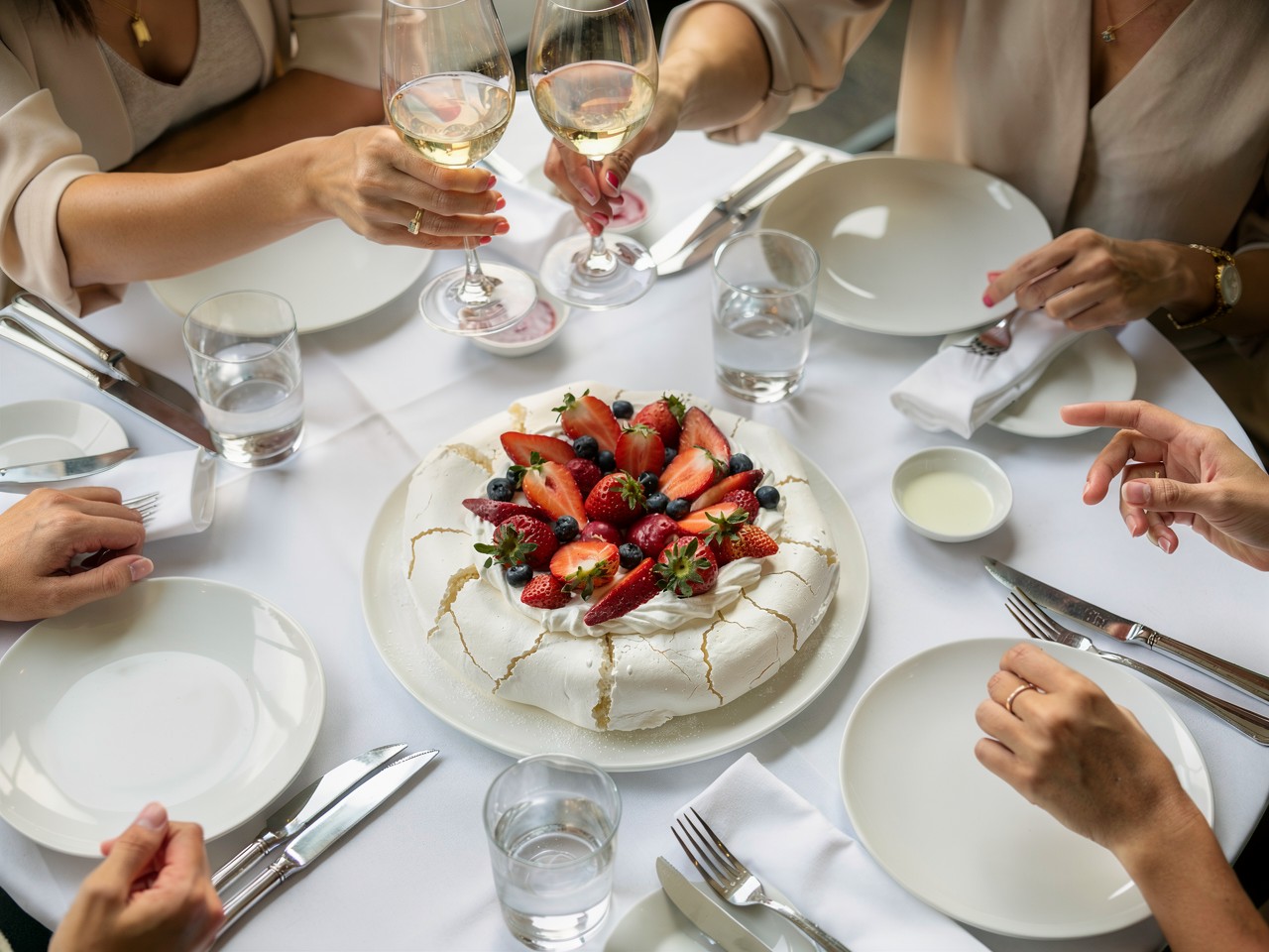 Delicious Pavlova Dessert with Fresh Berries