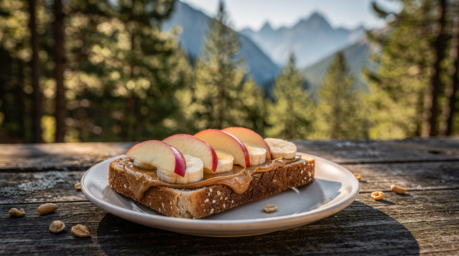 Delicious Peanut Butter Banana Toast with Apples
