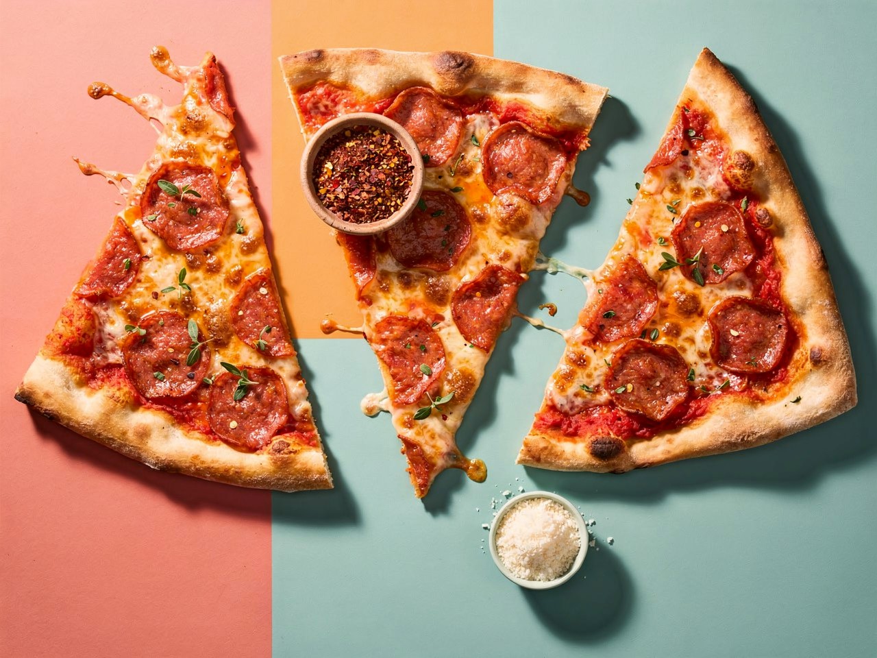 Delicious Pepperoni Pizza Slices with Toppings