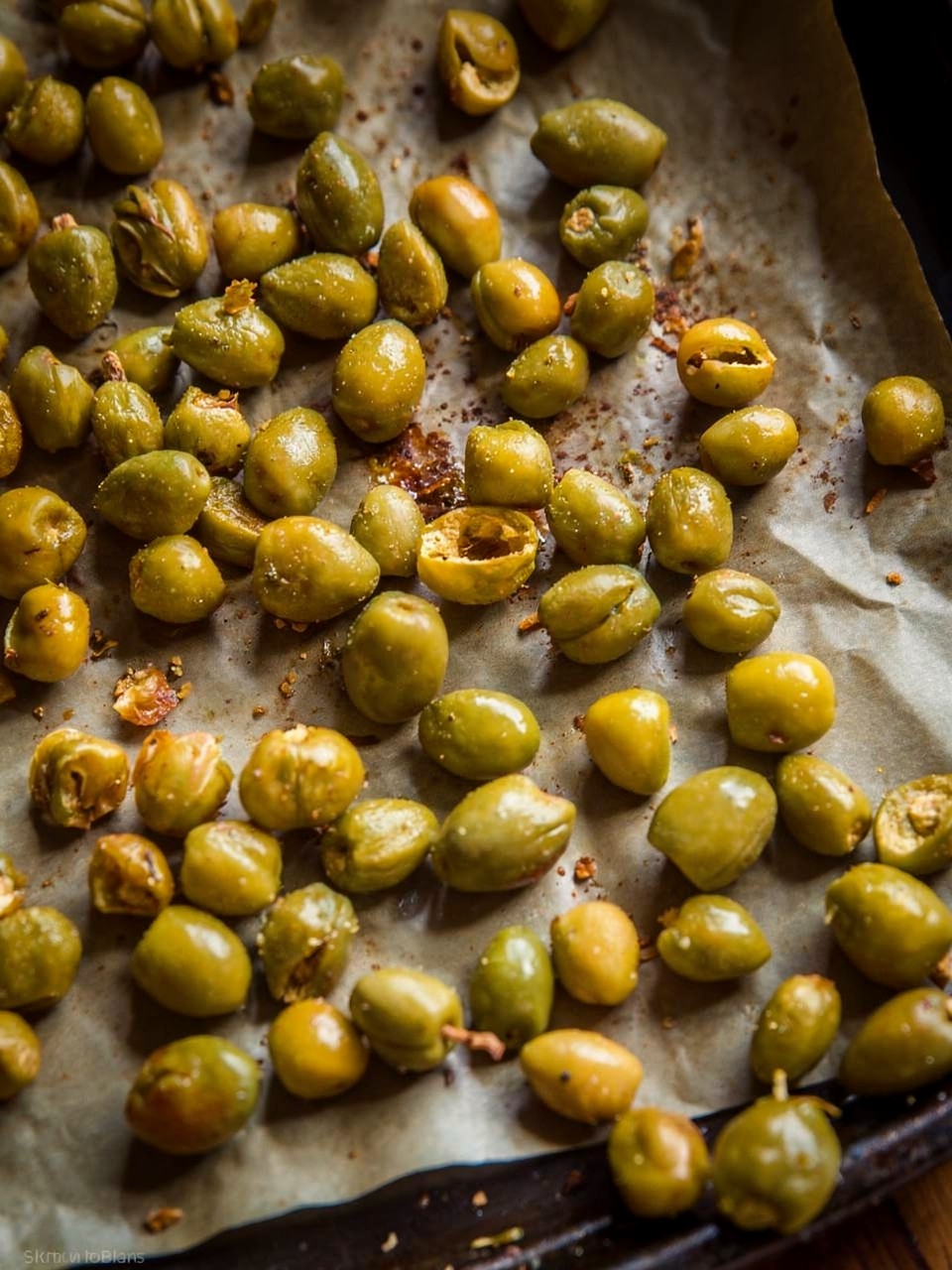 Deliciously Roasted Green Olives Snack