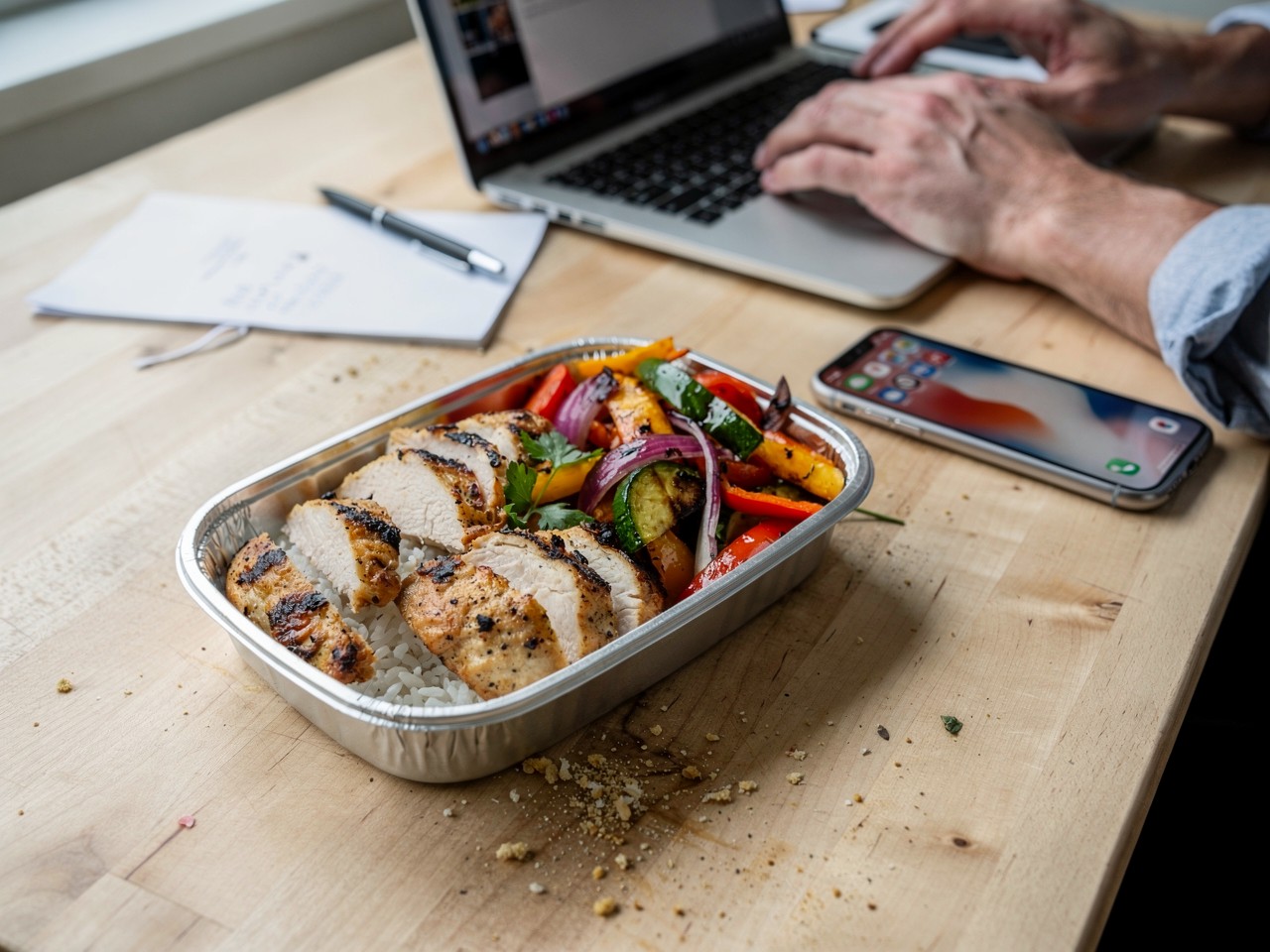 Grilled Chicken with Rice and Vegetables