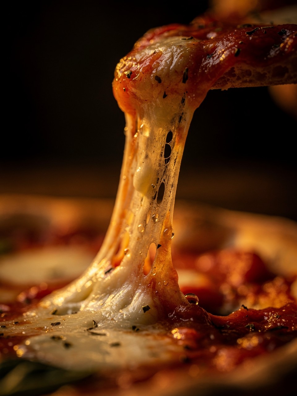 Fatia de Pizza com Queijo Derretido - O Conforto Perfeito