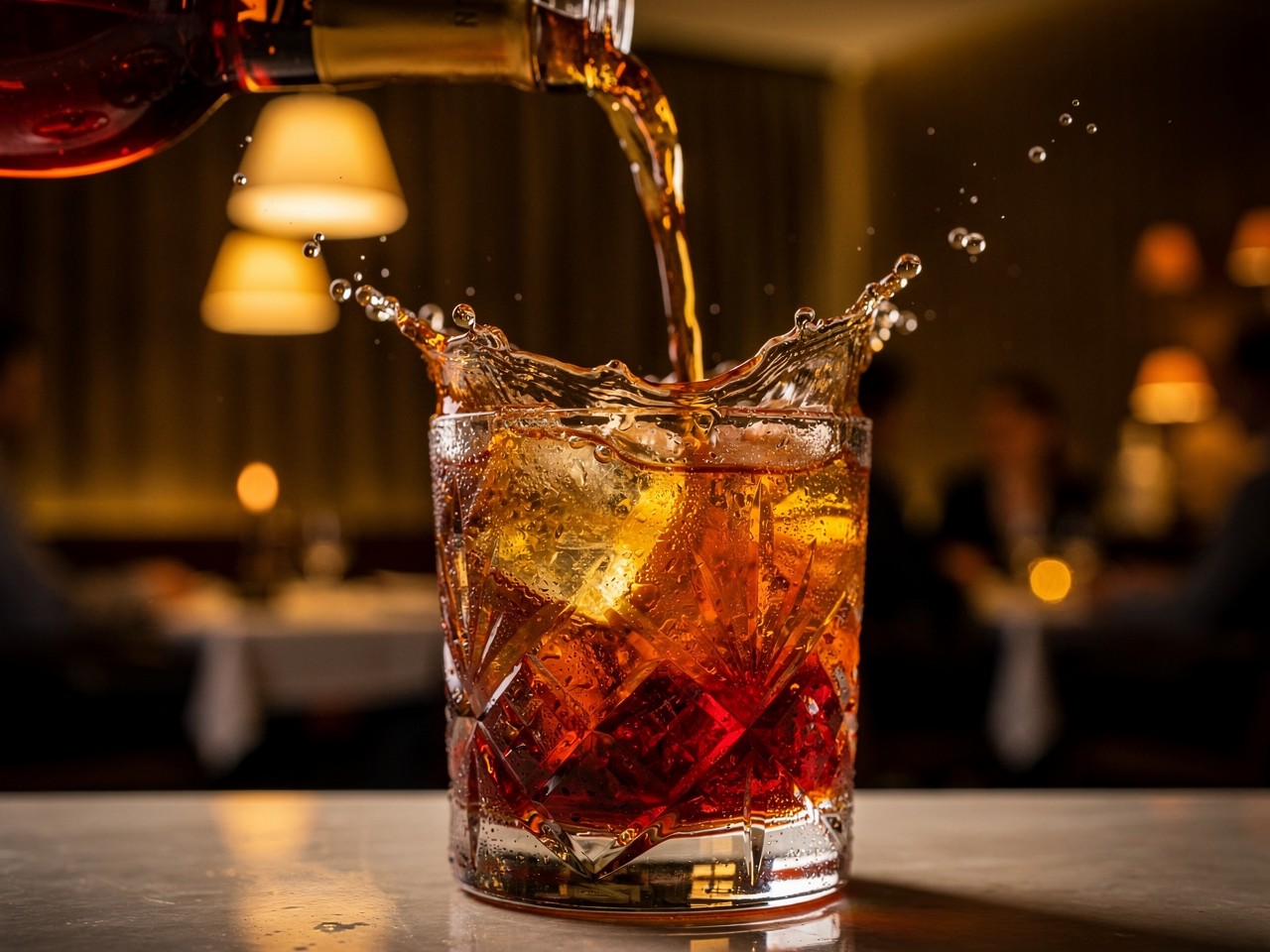 Refreshing Cocktail Splash in Glass