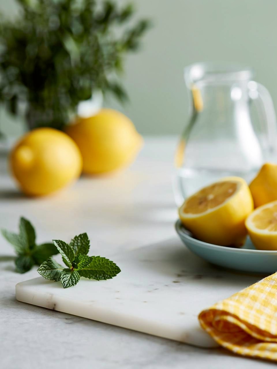 Refreshing Lemon and Mint Display