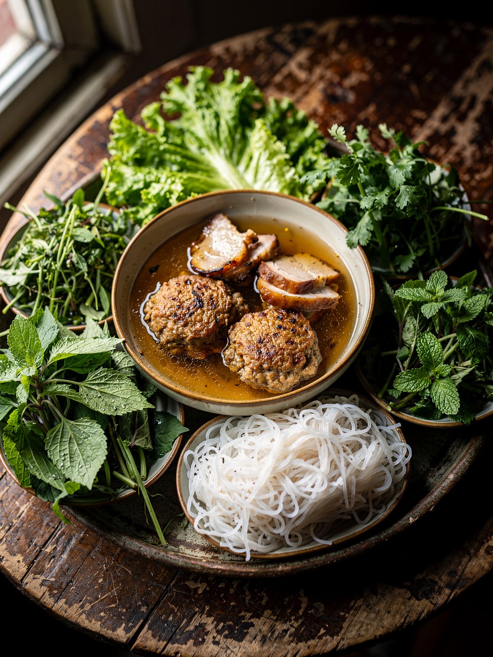 Savory Vietnamese Pork Meatballs with Fresh Herbs