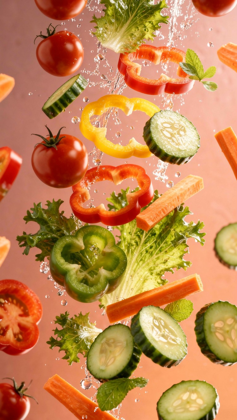 Mistura Vibrante de Legumes na Água