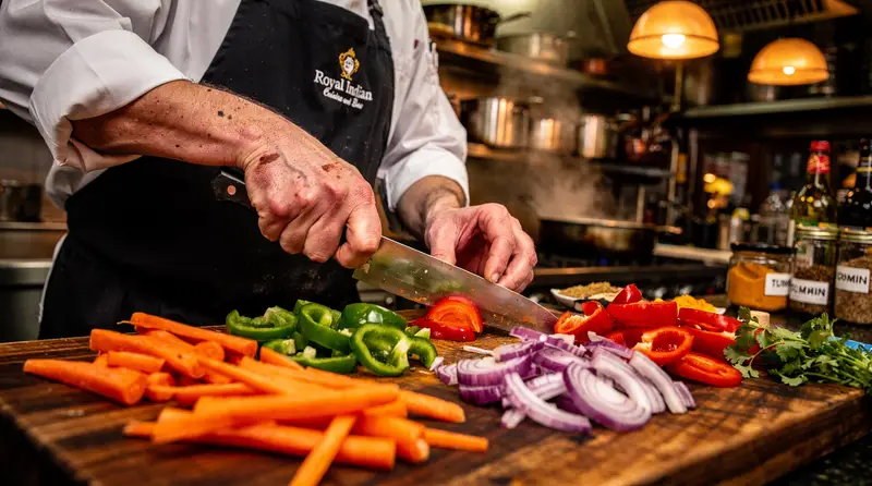 Chef Preparing Fresh Vegetables for Cooking