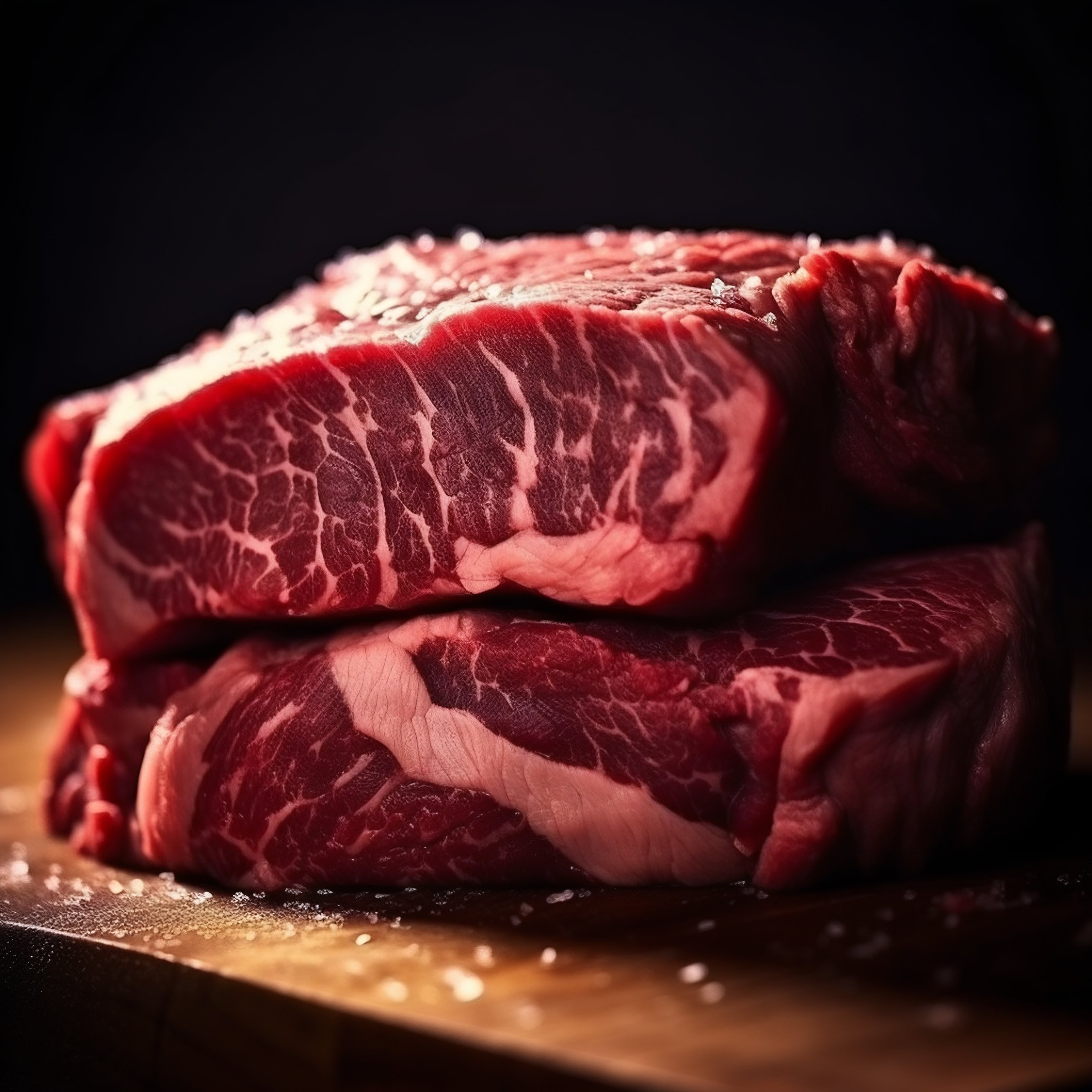 Primer plano de corte de carne de res