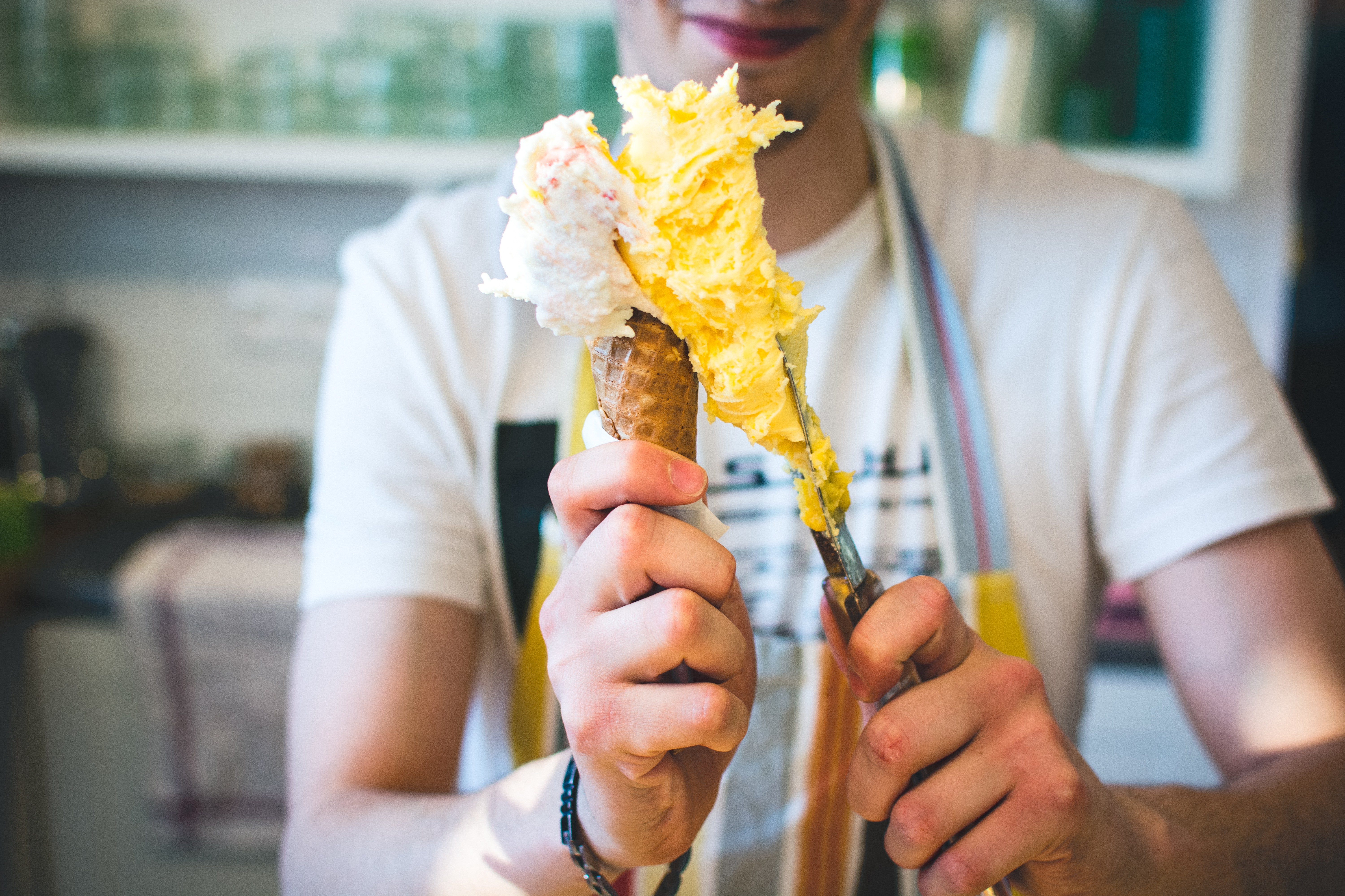 Buying gelato ice cream