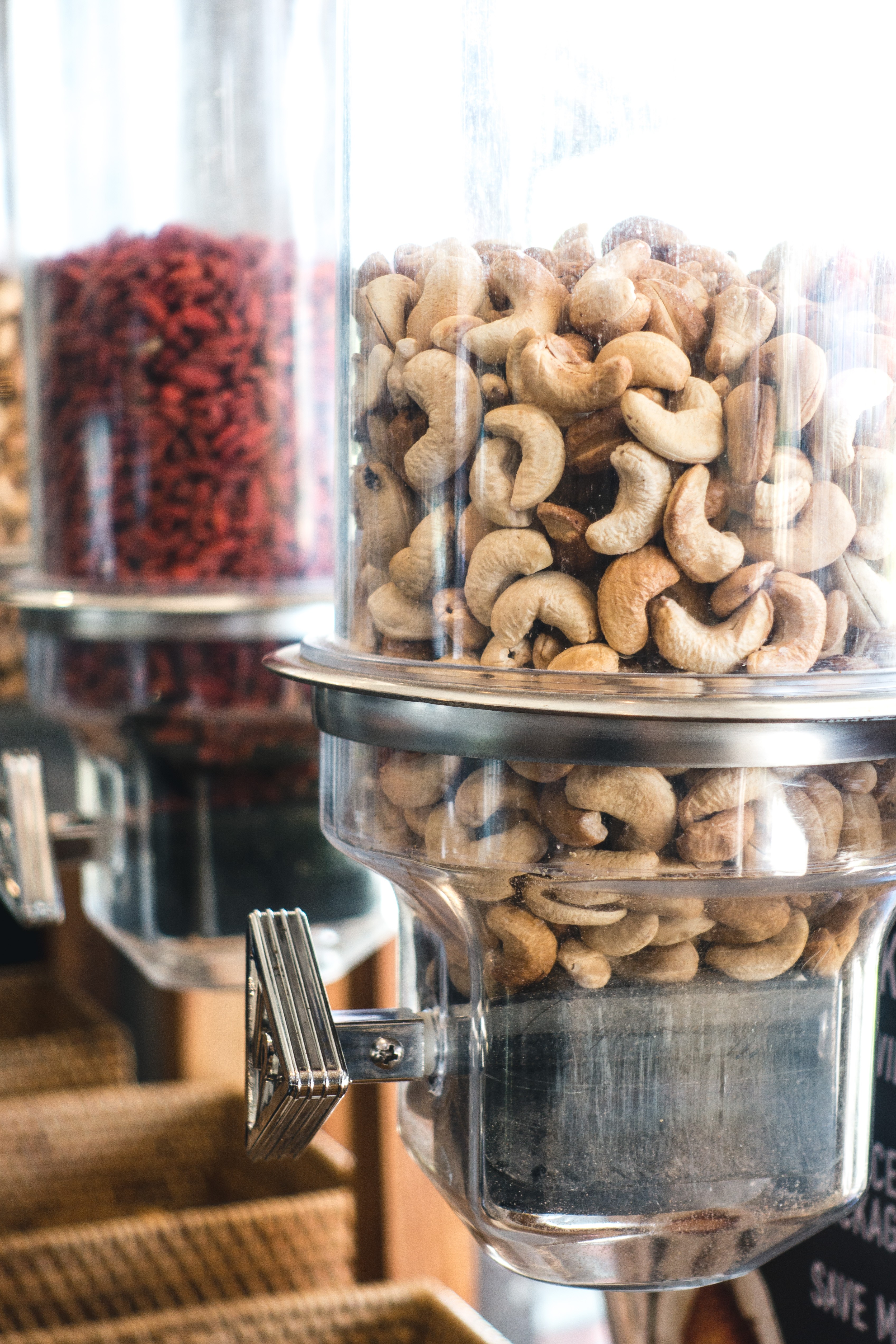 Cashew nuts in a grocery store