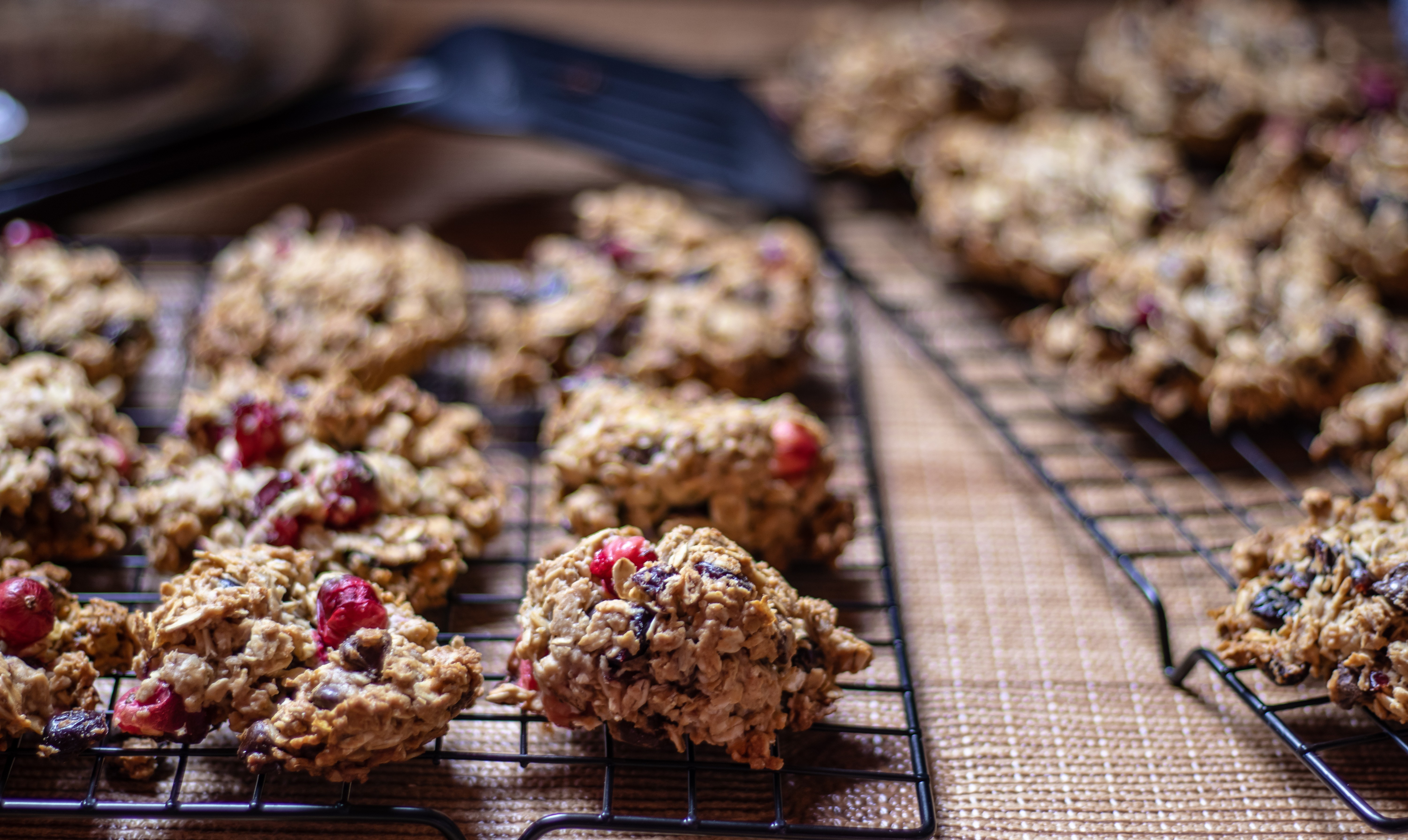 Biscoitos de chocolate com cranberry