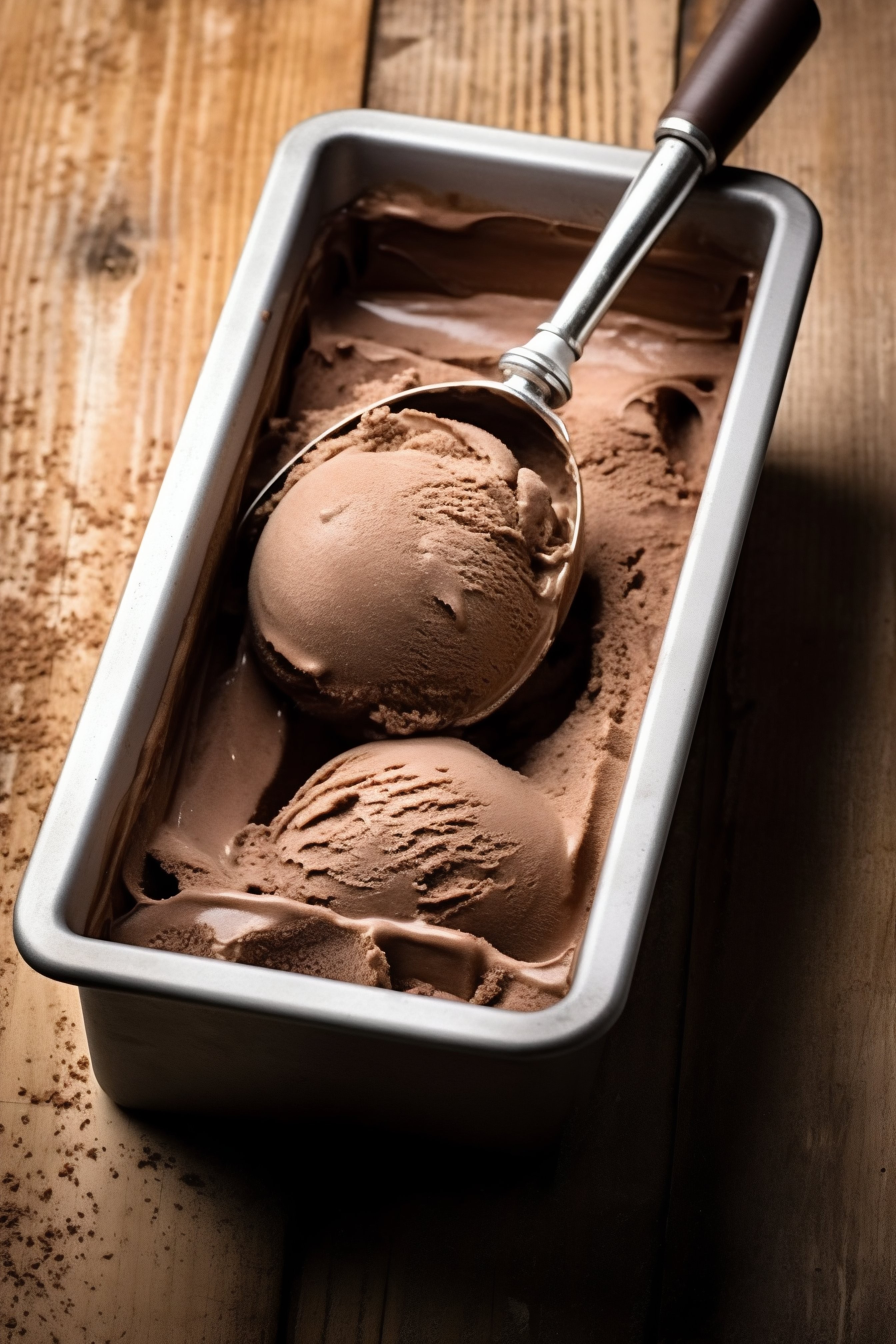 Pote de sorvete de chocolate