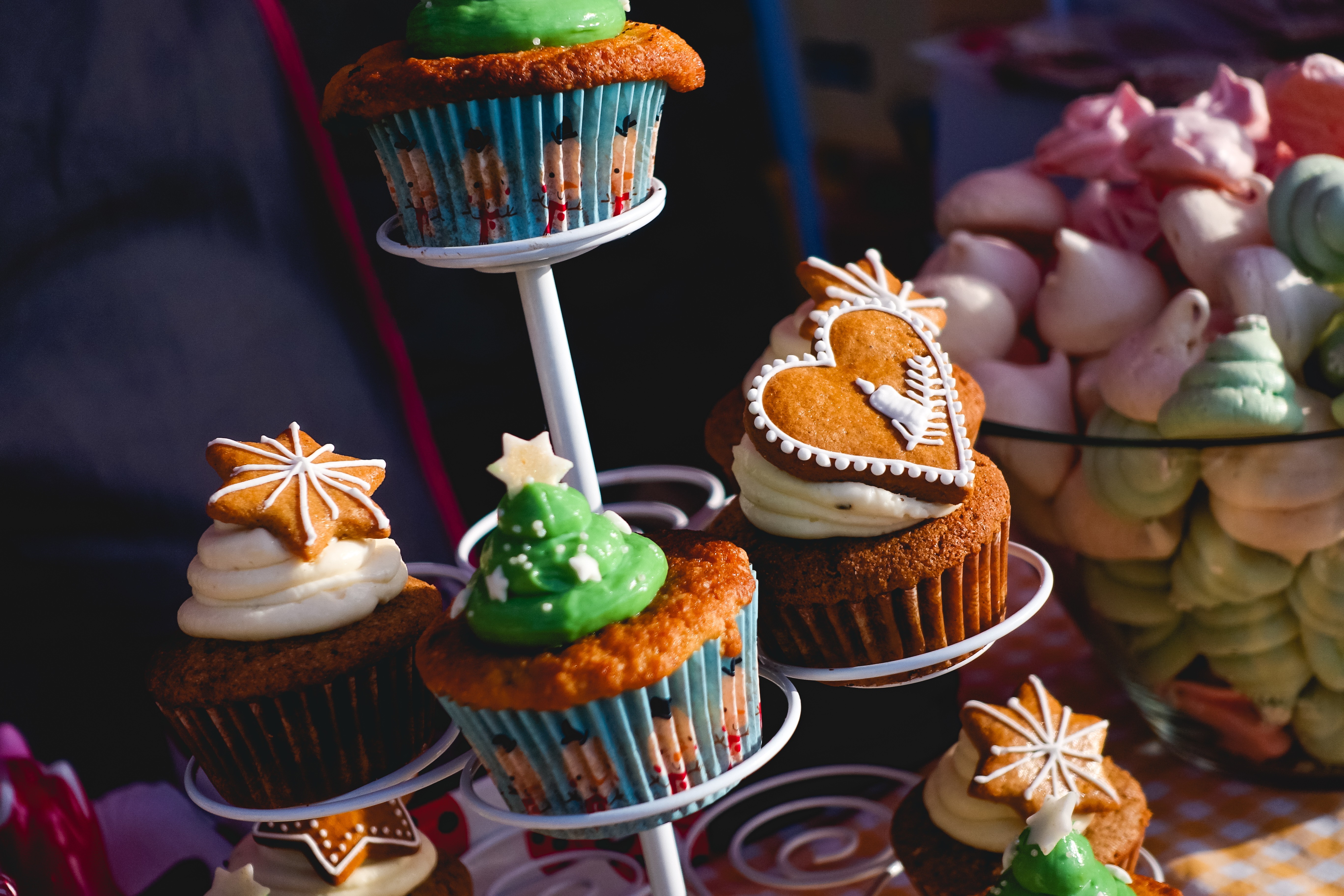 Muffins decorados para o Natal