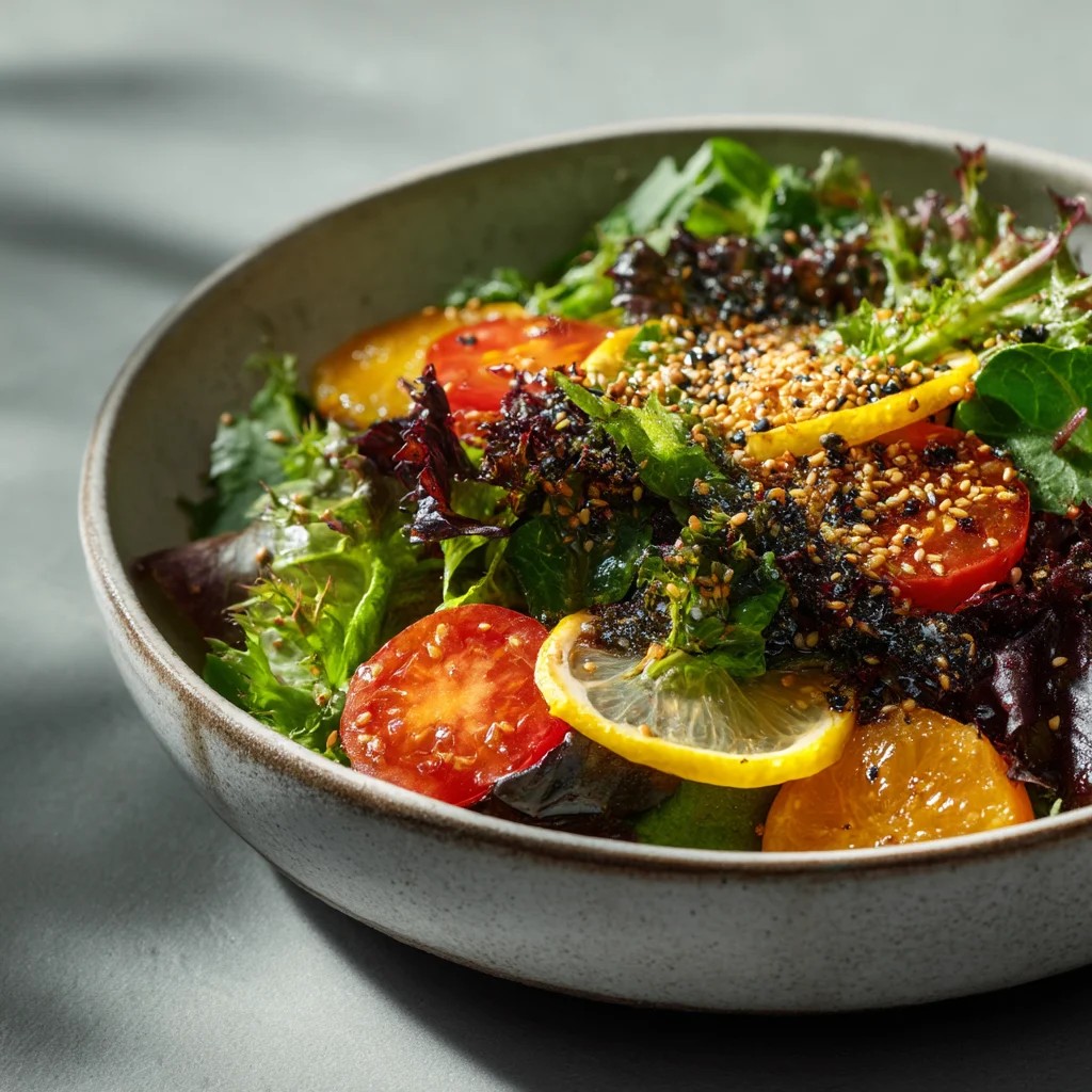 Ensalada Fresca Colorida con Cítricos y Semillas