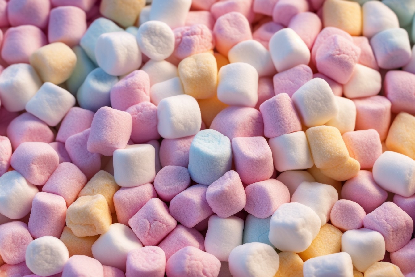 Close-up de Mini Marshmallows Coloridos