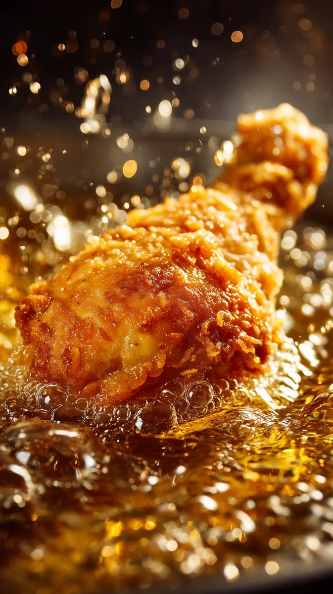 Crispy Fried Chicken Drumstick in Hot Oil