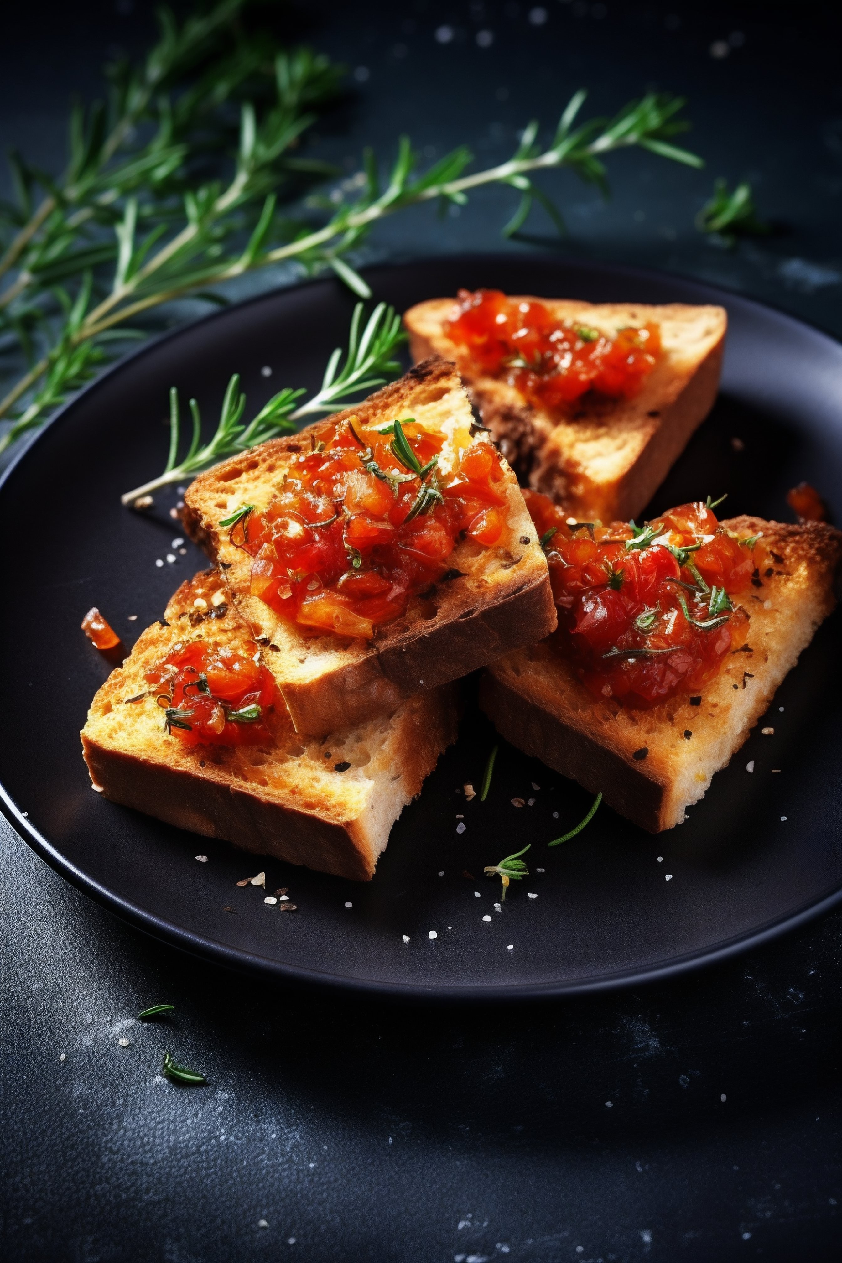 Crispy toast finger food
