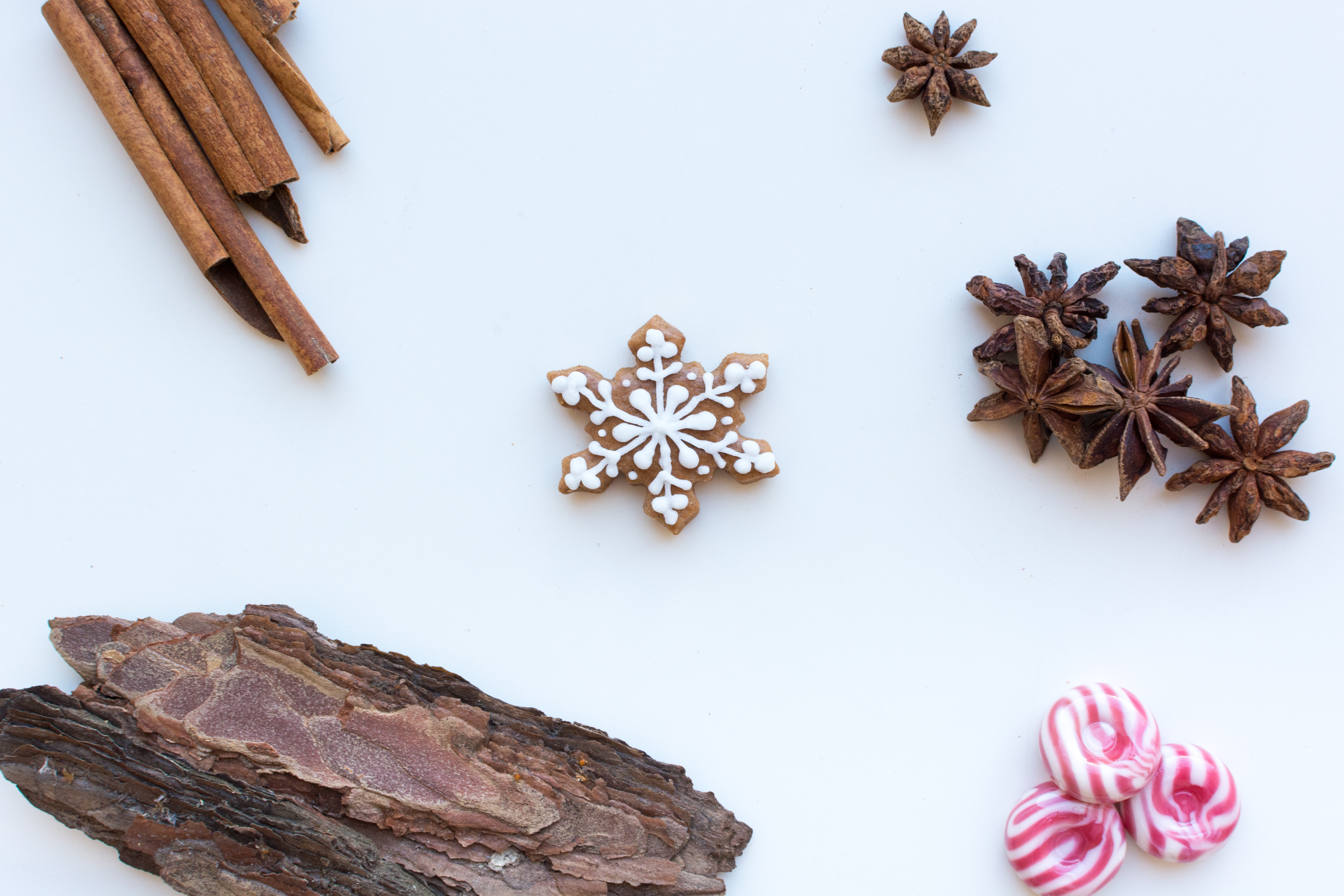 Encantadores biscoitos de gengibre com canela caseiros para o Natal