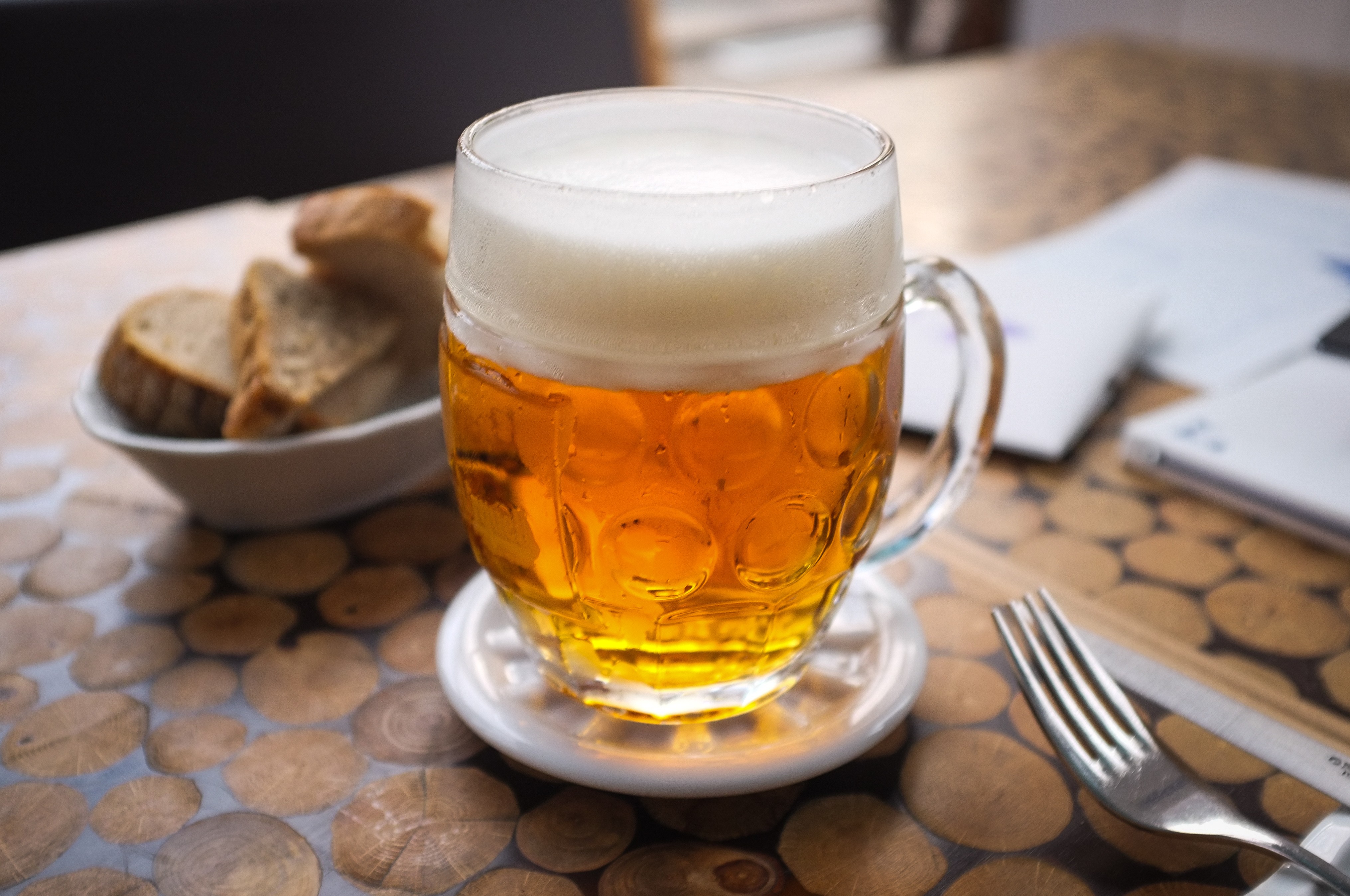 Glass of draft beer
