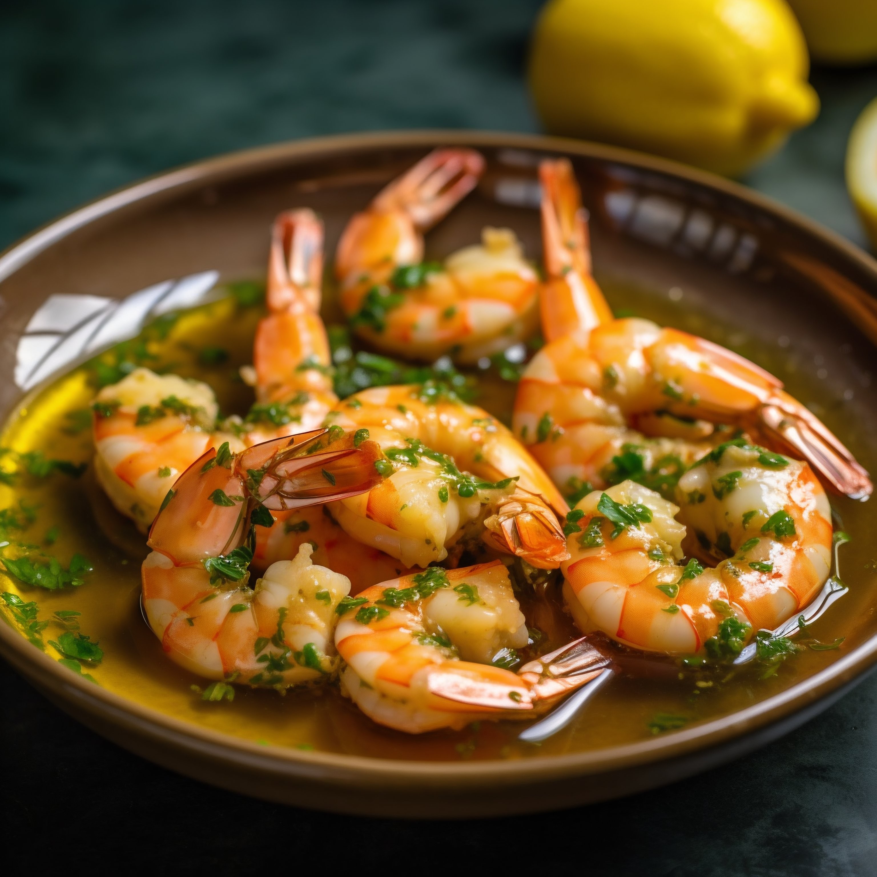 Delicious Garlic Shrimp in Olive Oil with Herbs