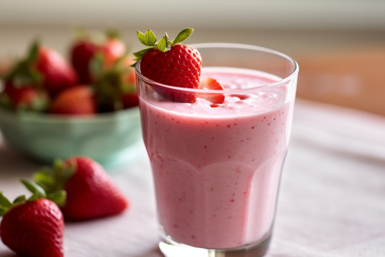 Delicious Strawberry Smoothie in a Glass