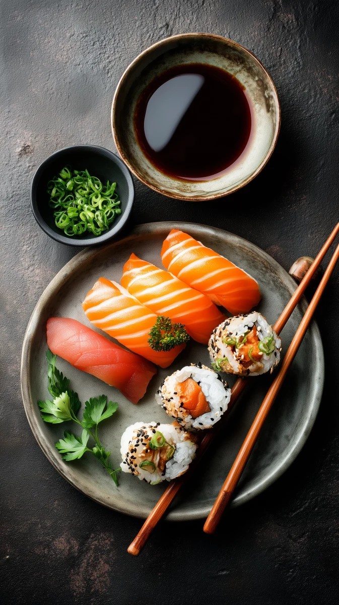 Delicious Sushi Selection with Fresh Ingredients