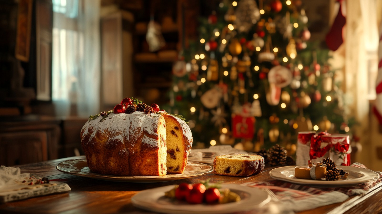 Bolo Bundt Festivo com Decoração de Fim de Ano