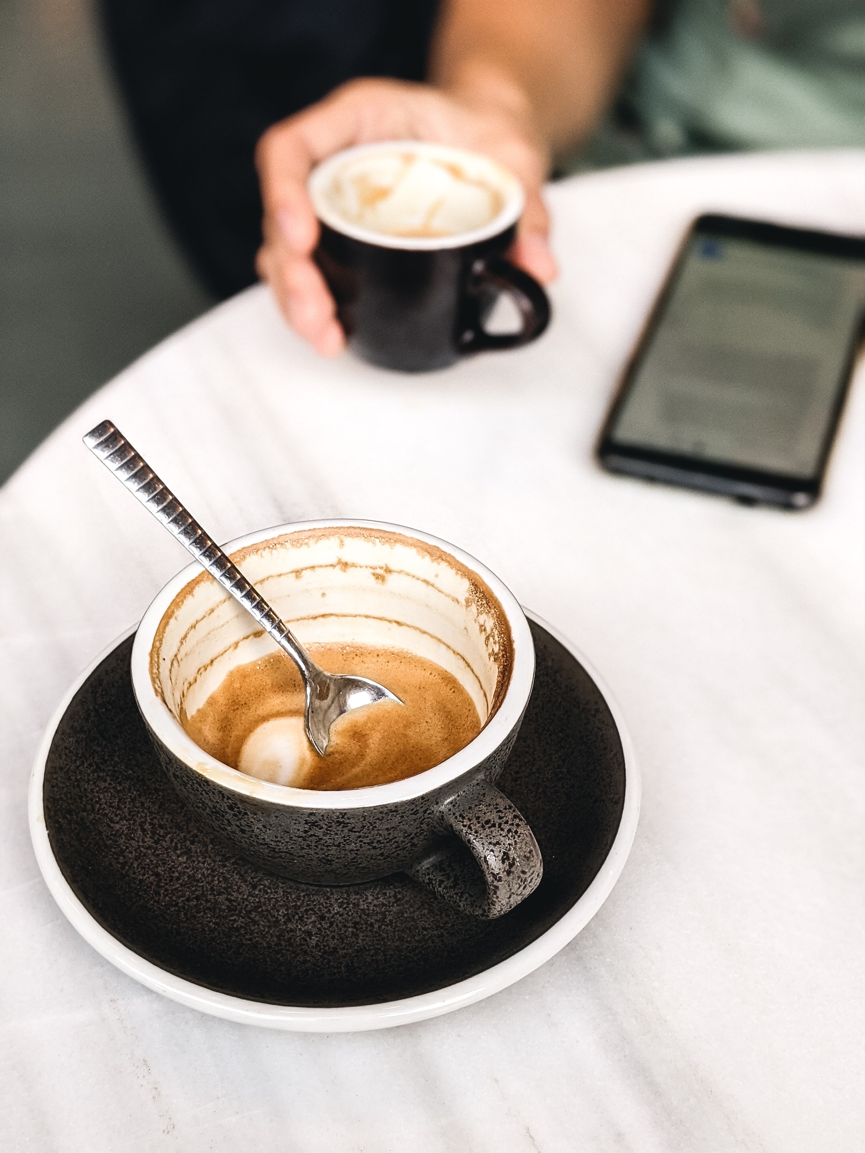 Copo de café com leite finalizado