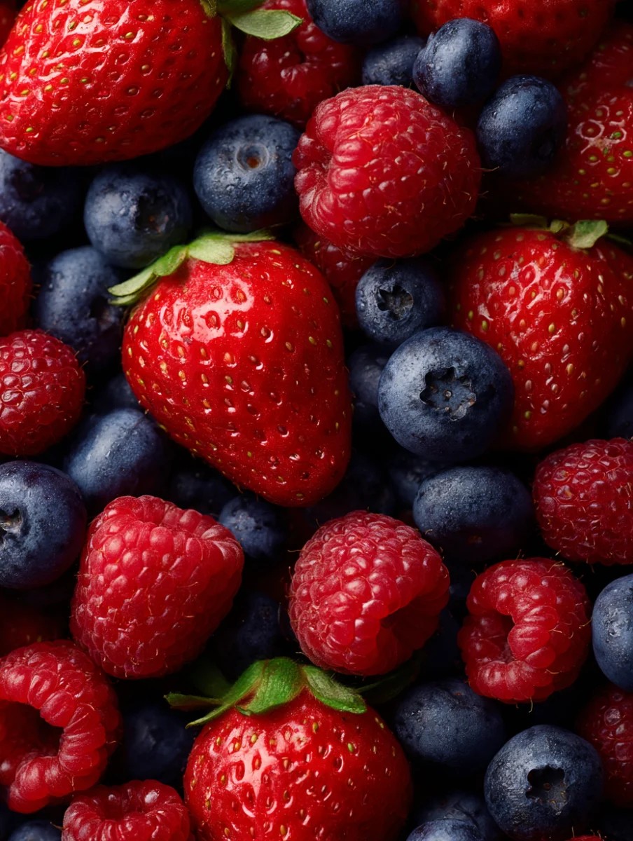 Fresh Berries Medley: Strawberries, Raspberries, Blueberries