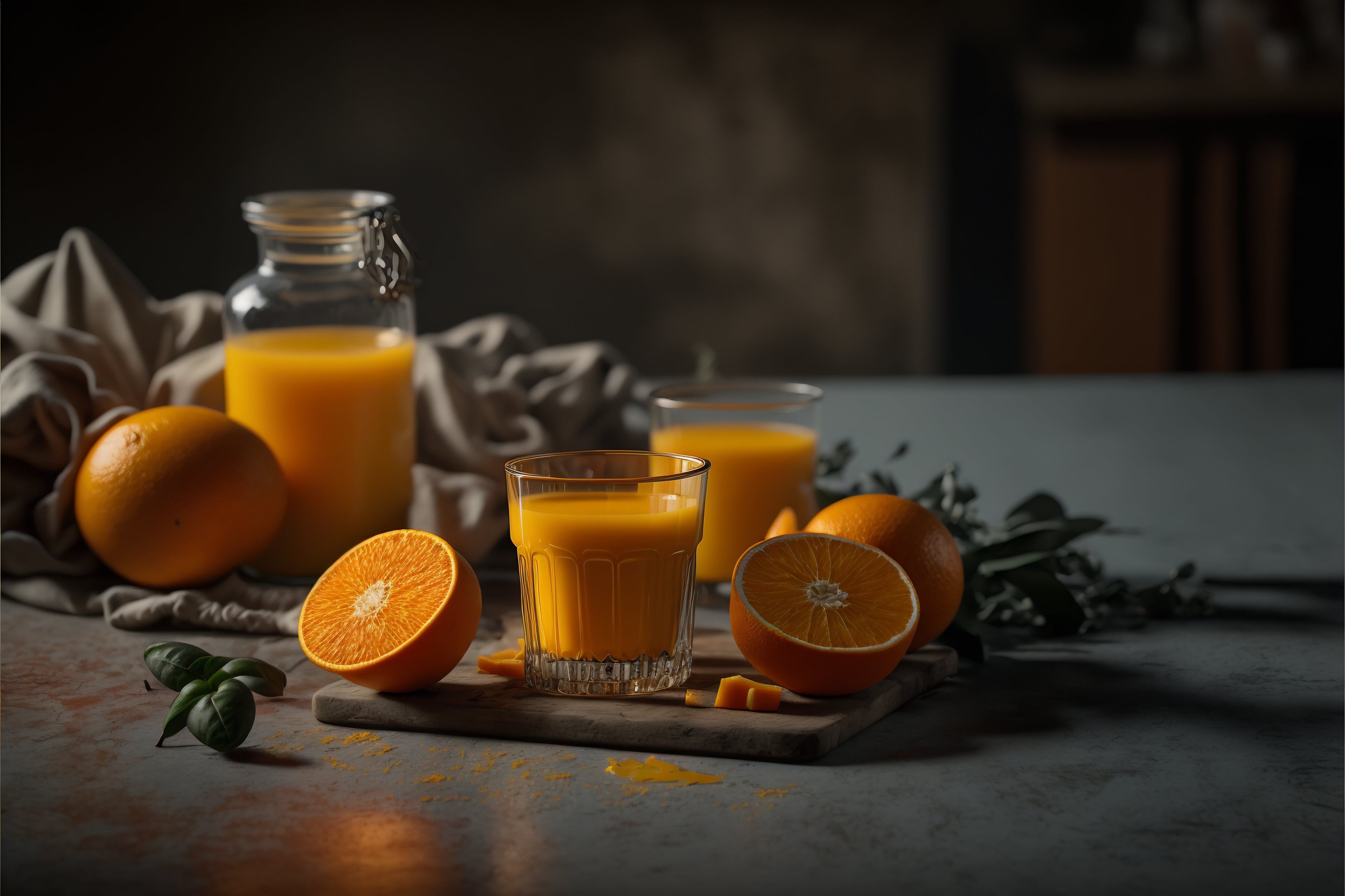 Suco de laranja fresco