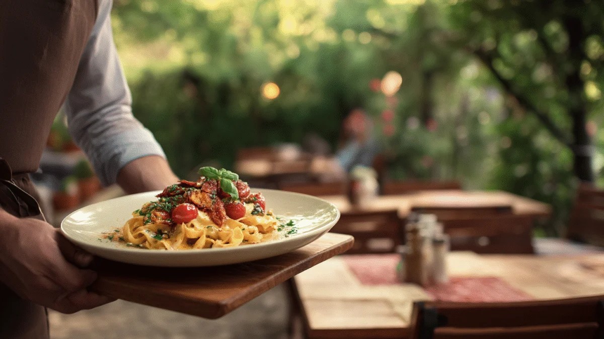 Prato de Massa Fresca com Tomates-Cereja e Manjericão