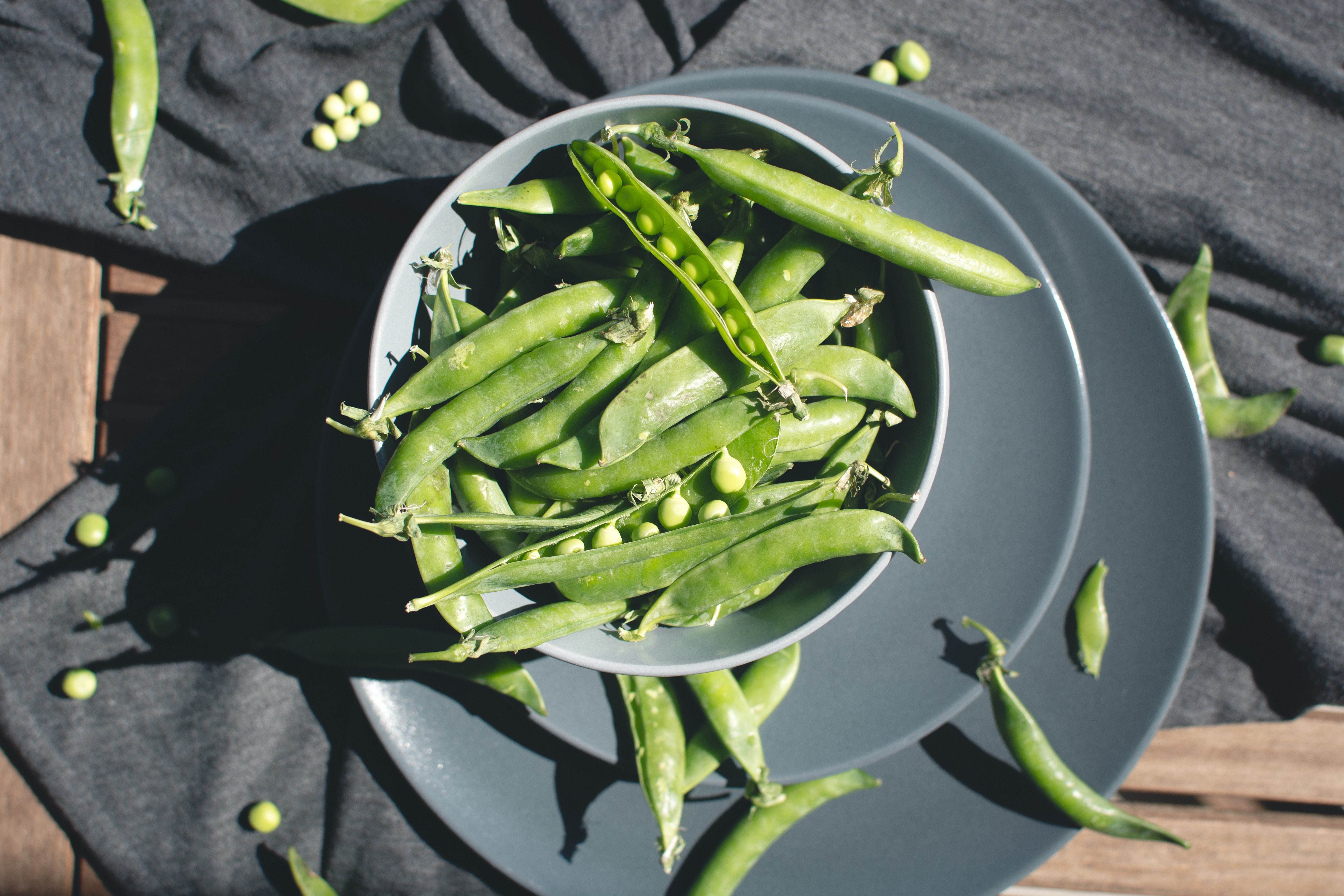 Fresh pea outside