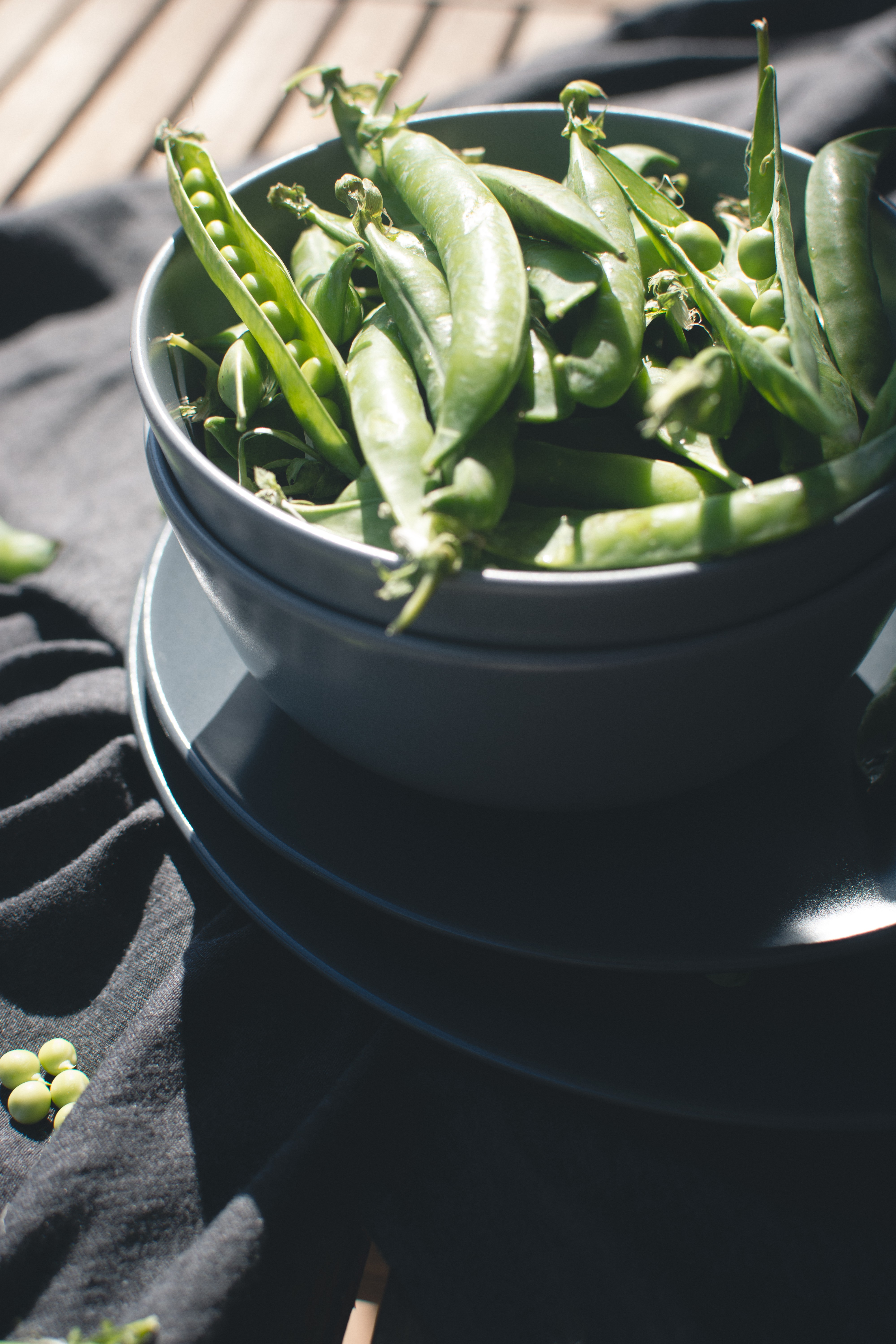 Fresh pea outside