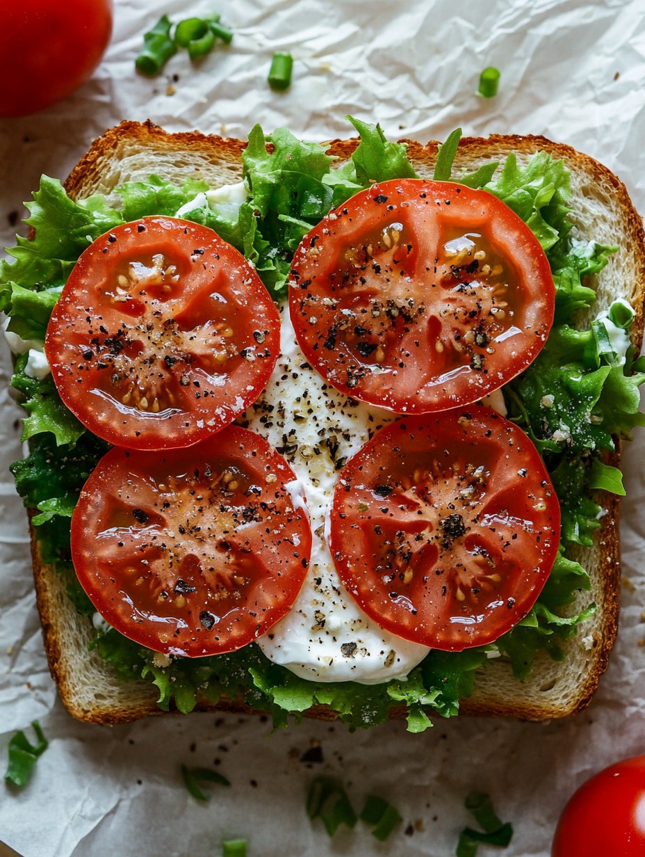 Delícia de Sanduíche com Tomate Fresco e Alface