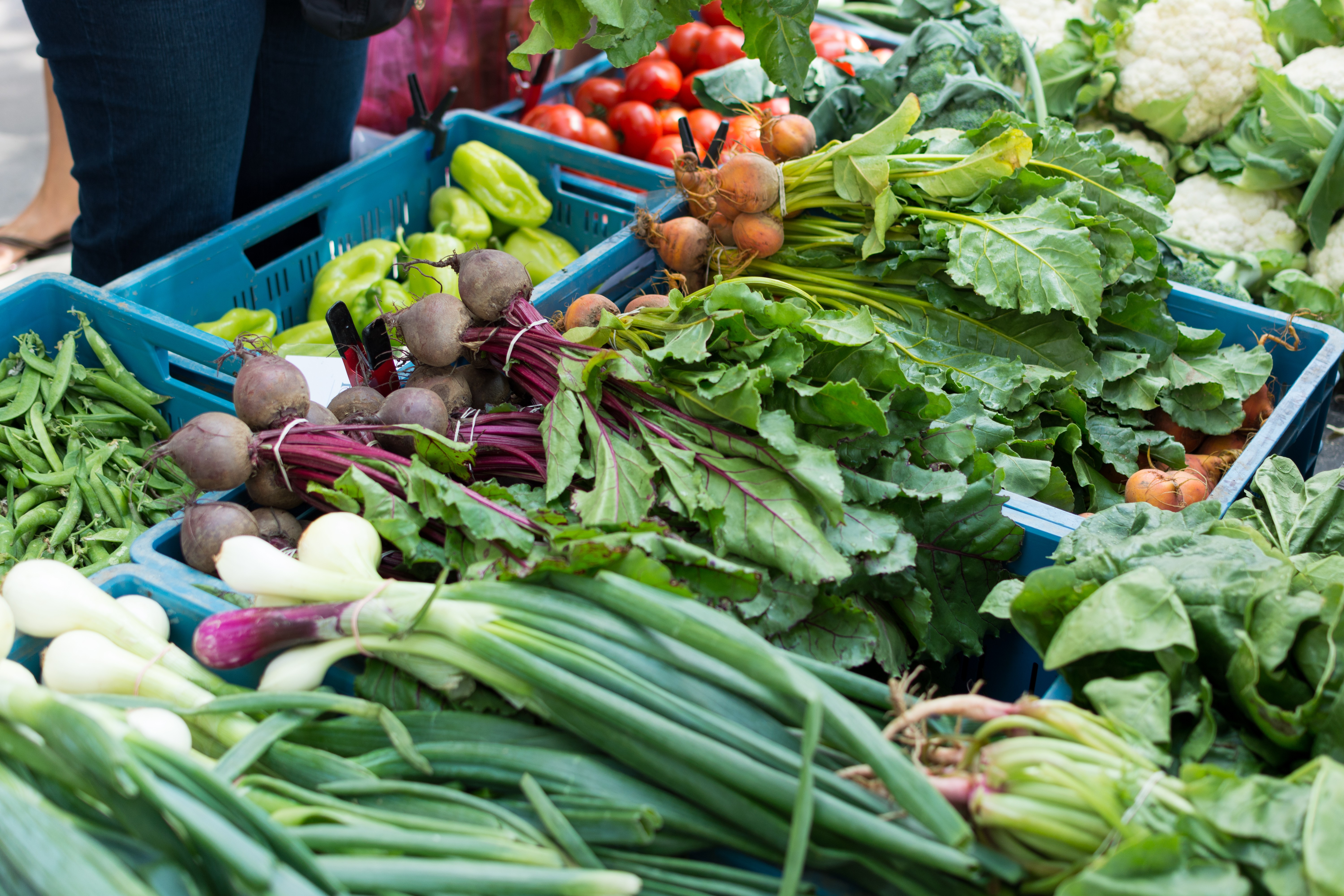 Fresh vegetables on a farmers market