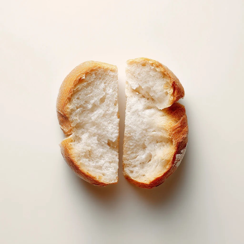 Freshly Baked Crusty Bread Halves