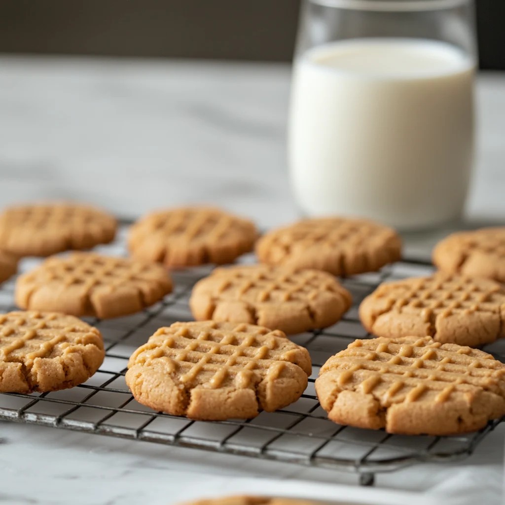 Biscoitos de Manteiga de Amendoim Fresquinhos com Leite